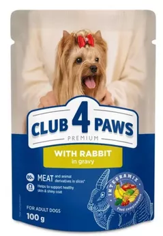Корм для питомцев CLUB 4 PAWS 24392447 Plic caini in sos iepure 24x100g