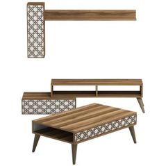 Стенка Trendy Planeta Орех, Белый (комплект мебели для гостиной) (GTR001258)