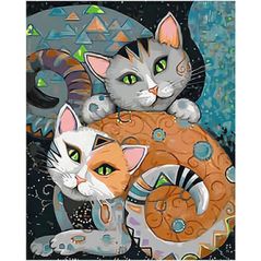Картина по номерам Strateg 58115 Pisici viclene 40x50cm