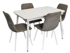 Set masă și scaune Evelin di Costacurta стол DT-531R Wh + 4 стула YTC-078Wh UF885-14 (Grey)