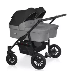 Детская коляска Riko Carucior pentru gemeni 2in1 Basic Saxo 04 Onyx
