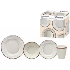 Тарелка Tognana 54735 Craquele Beige 16piese, melamin