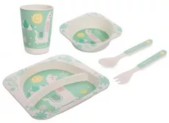 Посуда для кормления Canpol 9/213 Набор бамбуковой посуды 5 элементов Лама