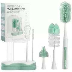 Посуда для кормления Momcozy LS003-GW00BA-A Set pentru curatarea biberoanelor 7in1 cu perie electrica Green
