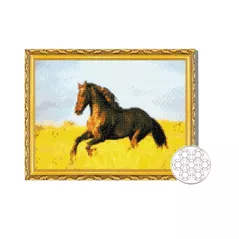 Картина по номерам Art Gallery GB81395 Mozaic cu diamante 30x40cm Cal in lan de grau