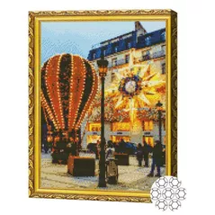 Картина по номерам Art Gallery GA84756 Mozaic cu diamante 40x50cm Luminile sarbatorilor