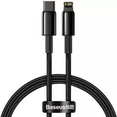 Кабель для моб. устройства Baseus CATLWJ-01 Type-C to Lightning Tungsten Gold Fast Charging PD 20W 1m, Black