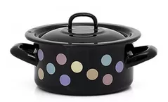 Кастрюля Metalac 54143 Cratita emailata Buline colorate 14cm, 1.0L, capac din metal