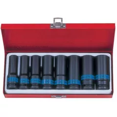 Набор головок, бит, насадок King Tony 4410MP01 набор 1/2" ударных головок, глубоких 6 гран. 12-24мм, 8 пр.