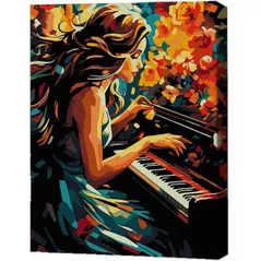 Картина по номерам BrushMe RMGB027FC 30x40сm (pânză neagră/fără cutie) Muzica sufletului