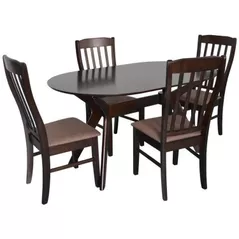 Комплект стол и стулья Evelin di Costacurta стол Raffles Oval Chocolate + 4 стула Wenyi Chocolate/Ekea12 Dark Brown