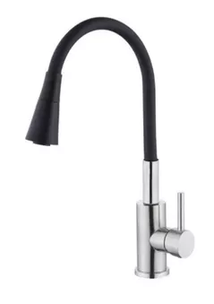 Bateria bucătărie Hydro S Aquafix 821, din inox pipă flexibilă, neagră (0400366)