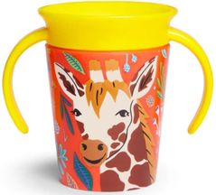 Cană cu pai Munchkin MUN0117gir Miracle Wildlove, Girafa (180ml)