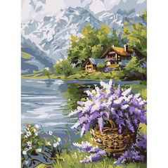 Картина по номерам Ideyka (KHO6357) Lilac basket, 30х40