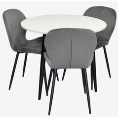 Комплект стол и стулья Evelin di Costacurta стол DT 404-3B + 3 стула YTC-064B Dark grey