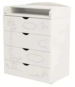 Комод-пеленатор PernaMea HappyBaby Girafa 800x1030 MDF alb (MW-DSK-J701)