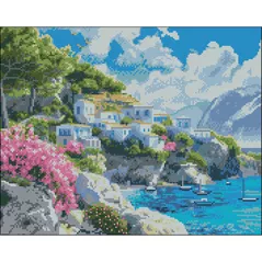 Картина по номерам Strateg 58077 Pictura cu diamante 40x50cm, fara rama, Coasta Greciei"