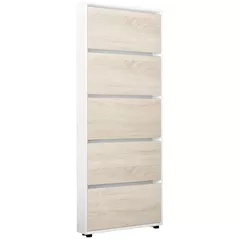 Полка для обуви Mobildor-Lux Leo Slim 100x16x203H cm White/Sonoma