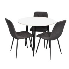 Set masă și scaune Evelin di Costacurta стол DT-404-3B + 3 стула YTC-080B Dark grey