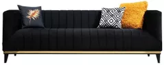 Диван Trendy Bellino Negru, 89x75x222cm (3 locuri)