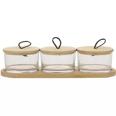 Container alimentare Florina 3K1171 Mika, sticla, 3x190ml