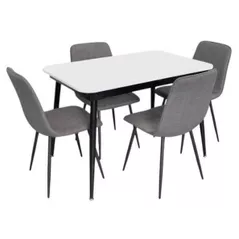 Комплект стол и стулья Evelin di Costacurta стол DT-531R B + 4 стула YTC-078B Bjorn-13 (Grey)
