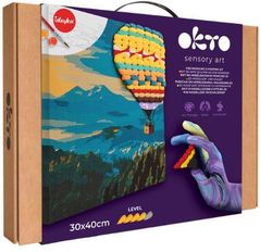 Набор для творчества Okto 30009 3D Pictură pe numere cu plastilină ușoară 30×40сm, Zbor cu balonul cu aer cald