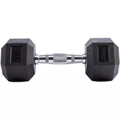 Ganteră LivePro 49878 Gantera Hex Rubber Dumbbell 2x7.5kg, LP8005/7.5/BK