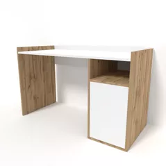 Masă de birou Smartex (10920) Tab Classic 120cm Alb+Stejar inchis