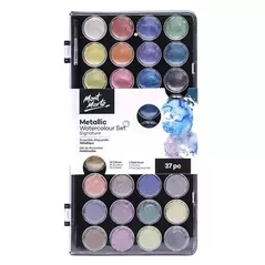 Set de creație Mont Marte PMHS0086 Set vopsele aquarela metalic Watercolour 37buc