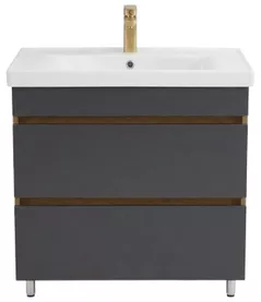 Dulap pentru lavoar Mashtab 12334 Torino (Sava) cu 2 sertare fara mâner 700x470x850 Stejar-Antracit