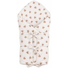 Lenjerie de pat pentru copii New Baby 59558 Одеяло-конверт муслин lace-up Little Hearts