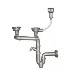 Сифон для кухонной мойки Asil TSF 12, dublu 3 1/2" si cu preaplin de pe cuva, TSF 12, ASIL