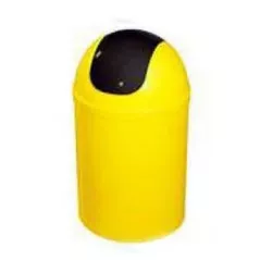 Coș de gunoi Bisk 07547 5L, galben, capac negru, PP