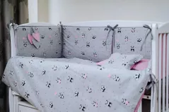 Lenjerie de pat pentru copii PernaMea Set lenjerie 8 piese Baby Panda Roz (PM.100262/1)