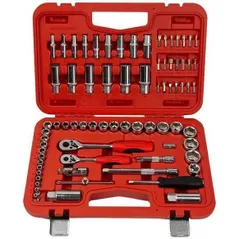 Set de tubulare, bite, duze Jetech 017J775 Set capuri tubulare metrice si inch 3/8", 1/4'', 75 obiecte