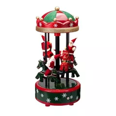 Decor de Crăciun și Anul Nou Promstore 56525 Figurina luminoasa Carusel, 50LED, 60cm, timer, 3xAA, alba