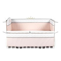 Protecție laterală pentru pătuț PernaMea Confort stele roz 120x60 (PM.101468)