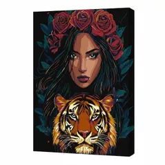 Tablou pe numere Ideyka KHO8481 30x40cm Eco, Privire pradatoare cu vopsele metalic extra