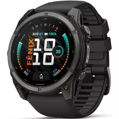 Ceas inteligent Garmin Fenix 9, 51mm, Carbon DLC, Black Band (010-04763-11)