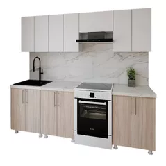 Mobilă pentru bucatarie Smartex (30021) K1 240cm Alb+Stejar Deschis