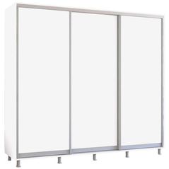 Dulap Mobildor-Lux Aron uși glisante din PAL (250x60x220H cm) Alb Brilliant