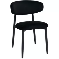 Scaun Deco Meridian Catifea Black (HLR66)+Black Legs
