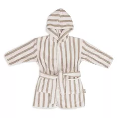 Accesoriu pentru baie Jollein 060-809-67058 Halatel de baie Stripe Terry Olive Green GOTS (3-4 ani)