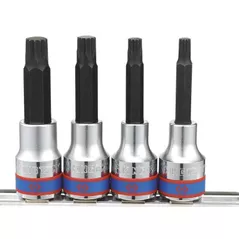 Набор головок, бит, насадок King Tony 4136PR набор насадок SPLINE М6-М12 дл.80мм 1/2", 4 пр.