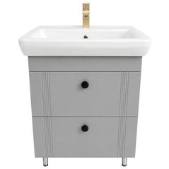 Шкаф под умывальник Mashtab 22276 Palma (ML) cu 2 sertare 650x470x850 Gri mat