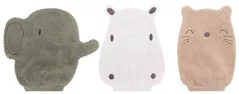 Accesoriu pentru baie Premaman PBRIRR-VEM-UNQ Set 3 manusi de baie Animals