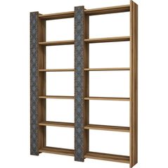 Raft de birou Trendy Orasul 2, Nuc, Calcedonie 124x170x24cm, raft de carti