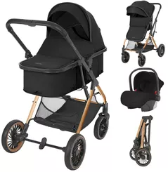 Детская коляска Kikka Boo One Black, transformabil 3in1 (3800171213820)