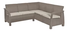 Садовая мебель Keter 56141 Coltarul Corfu Relax 190x190x79cm, perne, cappucino